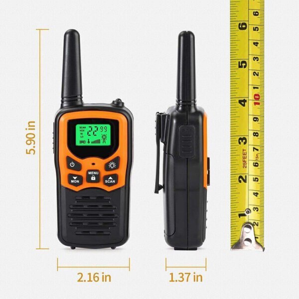 2Pcs Walkie Talkies Electronic Long Range Walky Talky 8km UHF Backlit LCD NEW - Image 6