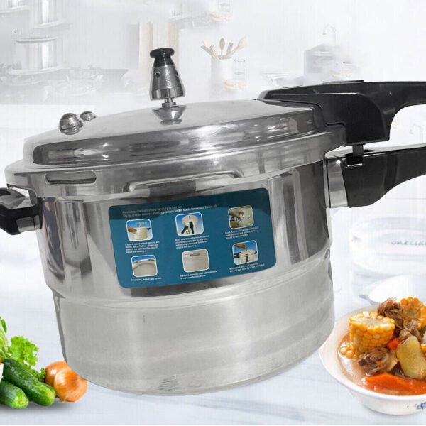 5L Aluminium Pressure Cooker Quick With Lid Latch Indicator Explosion-Proof - Image 3