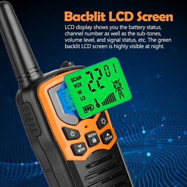 2Pcs Walkie Talkies Electronic Long Range Walky Talky 8km UHF Backlit LCD NEW - Image 3