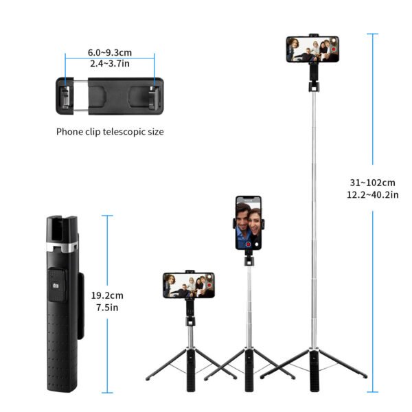 Selfie Stick Bluetooth Remote Phone Holder Tripod Stand For  Universal - Image 9