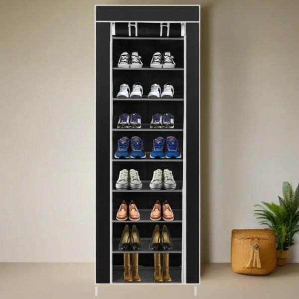 9 Tier Cabinet Storage Shoe Rack Stand Holds 27 Pairs Shoe Organizer Dustproof - Image 7