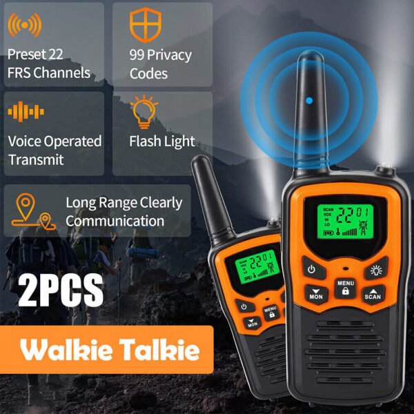 2Pcs Walkie Talkies Electronic Long Range Walky Talky 8km UHF Backlit LCD NEW - Image 10