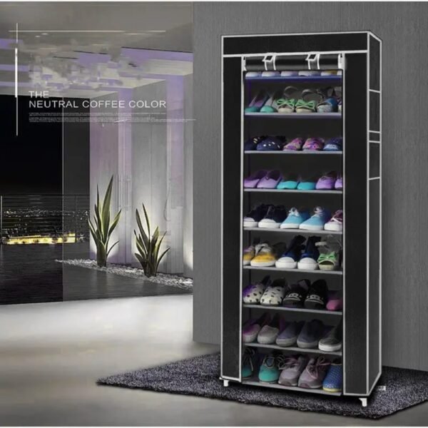 9 Tier Cabinet Storage Shoe Rack Stand Holds 27 Pairs Shoe Organizer Dustproof - Image 3