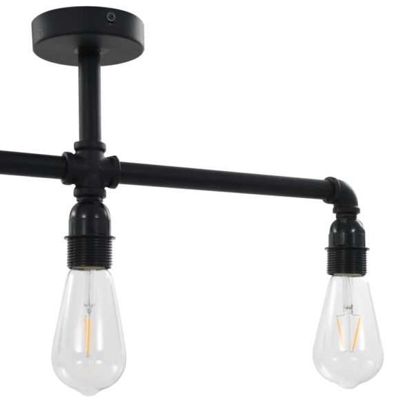 vidaXL Ceiling Lamp Black 3 x E27 Bulbs - Image 5