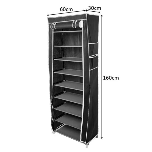 9 Tier Cabinet Storage Shoe Rack Stand Holds 27 Pairs Shoe Organizer Dustproof - Image 2