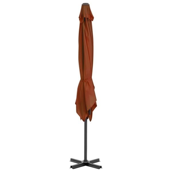 vidaXL Cantilever Garden Parasol with Aluminium Pole Terracotta 250x250 cm - Image 7