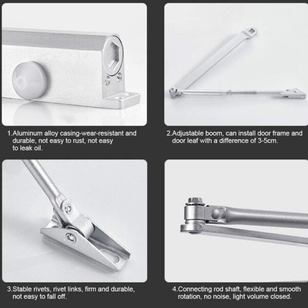 25-45KG Heavy Duty FIRE RATED Overhead Door Closer Opener Softs Close Adjustable - Image 6