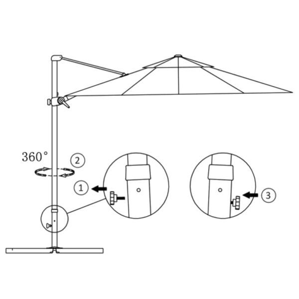 vidaXL Cantilever Garden Parasol with Aluminium Pole Terracotta 250x250 cm - Image 8