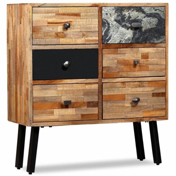 vidaXL Side Cabinet with 6 Drawers Solid Reclaimed Teak 27.6"x11.8"x29.9"