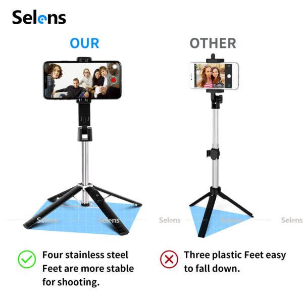 Selfie Stick Bluetooth Remote Phone Holder Tripod Stand For  Universal - Image 4