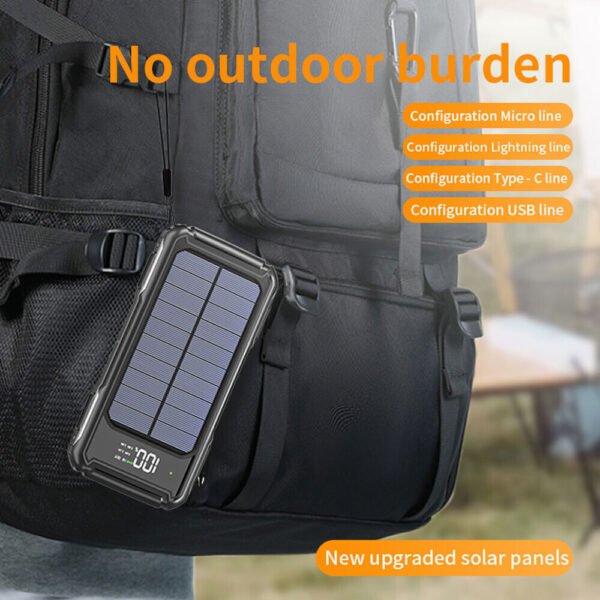 Solar Power Bank 20000mAh 4 USB Backup External Battery Charger For Cell Phone - Image 7